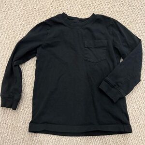 Classic Black Toddler Long Sleeve Pocket T-Shirt